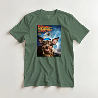 Load image into Gallery viewer, Mockup Bark to the Future on military green tee