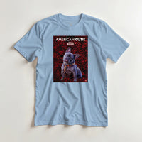 Load image into Gallery viewer, Mockup American Cutie on light blue tee