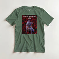 Load image into Gallery viewer, Mockup American Cutie on military green tee