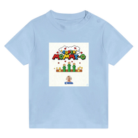 Load image into Gallery viewer, Mockup on baby blue baby tee