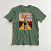 Load image into Gallery viewer, Mockup Wizard of Paws (dog) on military green tee