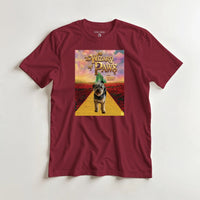 Load image into Gallery viewer, Mockup Wizard of Paws (dog) on garnet tee