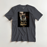 Load image into Gallery viewer, Mockup Dogfather on dark heather tee